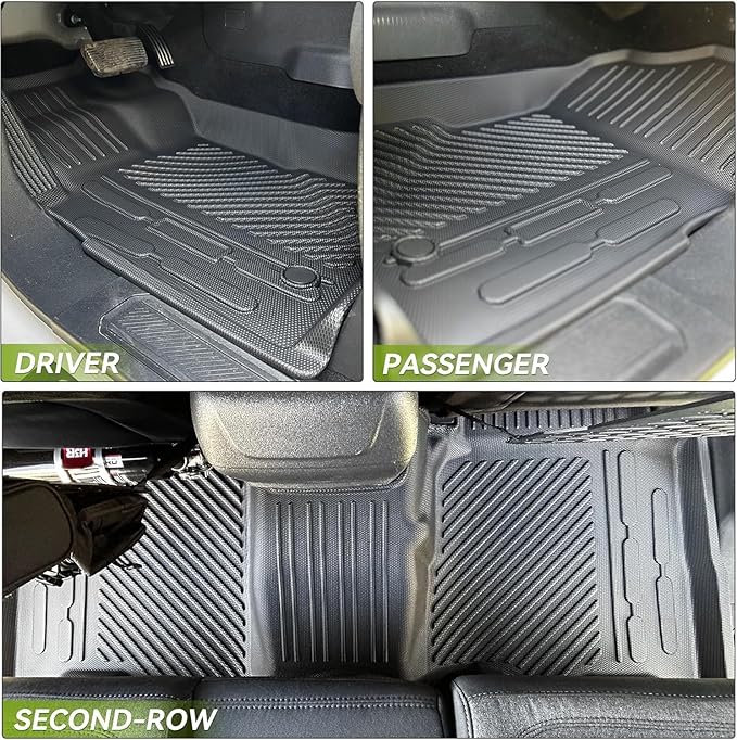 AUTOSAVER88 Floor Mats & Cargo Liner Fit for Toyota Highlander 7 Seats W/O Subwoofer 2025-2020, All Weather Floor Liners 3 Row Trunk Mat with Backrest Mat Car Mats Full Set Accessories, Black
