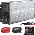 1000 Watt Pure Sine Wave Power Inverter DC 12V to 110V/120V AC Converter with 2 AC,18W USB, and 30W Type-C Charging Ports, Car Solar Power Inverters with LCD Display for Home RV Truck
