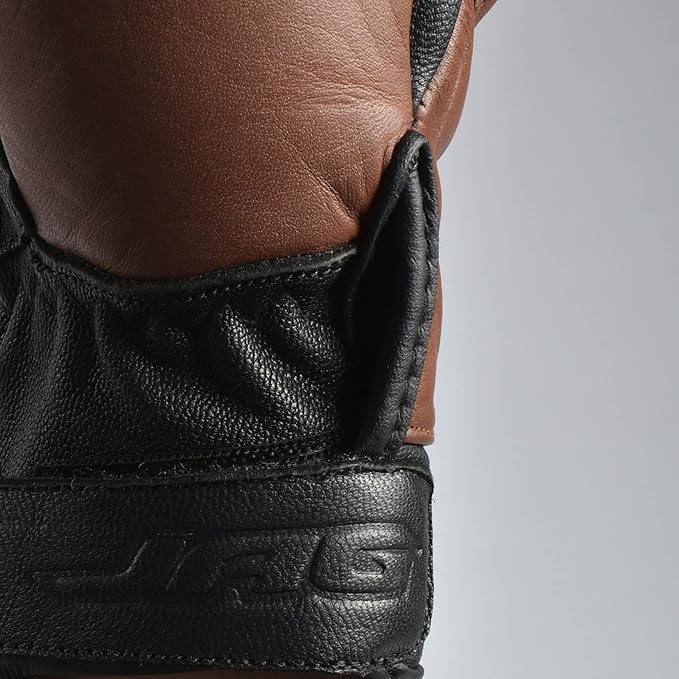 J.A.G. Motorcycle Gloves - Premium Leather Perforated Motorcycle Gloves for Men with Knuckle Protection | Touchscreen Motorbike Riding Gloves