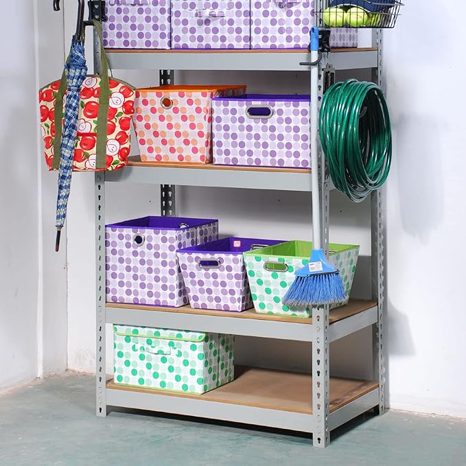 Wallmaster Boltless Shelving Hook Organizer Kit,7 Pcs Adjustable Storage Hanging Accessories for 1.5 inch Keyhole Rack,Garage Heavy Duty Tool Storage System