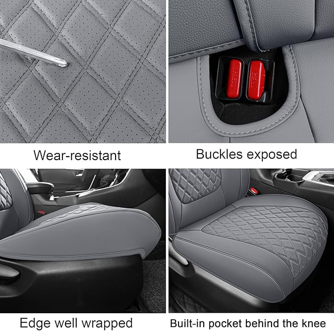 MIROZO Seat Covers for Rav4,Waterproof Car Seat Covers Compatible with 2019-2025 Toyota RAV4 Hybrid LE XLE Limited Car Seat Cover RAV4 Hybrid(Gray,Non XSE&2022-2025 SE Hybrid)