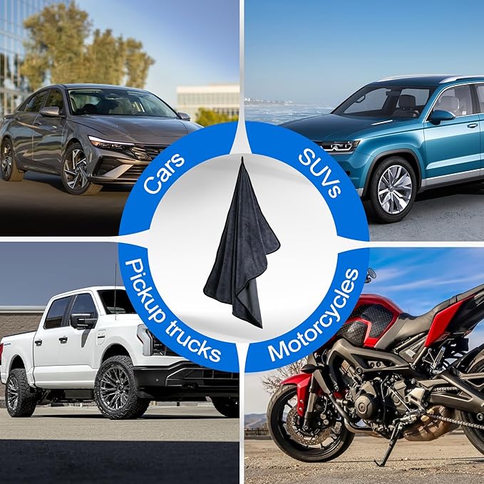 CICMOD Car Drying Towels 35"x24" Large Microfiber Towels for Car Detailing 600 GSM Gray - 4 Pack