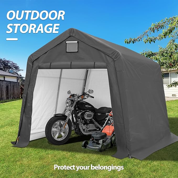 10' x 10' Outdoor Storage Shelter Shed, Portable Storage Shed Heavy Duty Portable Garage with Roll-up Zipper Door for Generator, Vehicles,Motorcycle
