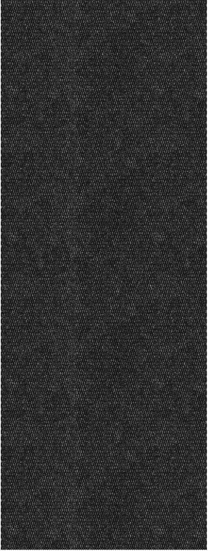 Ottomanson 2' x 19' Hallway Runner with Scraper Pile Extra Durable Non-Slip Rug Mat for Indoor & Outdoor Use - Ideal for Kitchen, Entryway, Patio & Garage - High-Traffic Carpet, Black