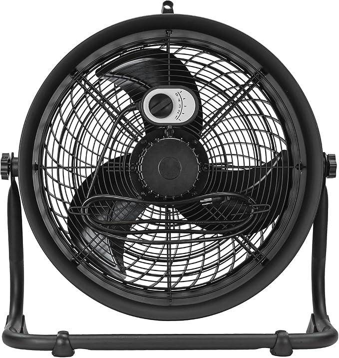 CAT by CATERPILLAR HVD-18AC - 18-inch High-velocity Drum Air Circulator Fan with 360-degree Pivoting Head and Dual Ball Bearing 4-speed Motor, Black…