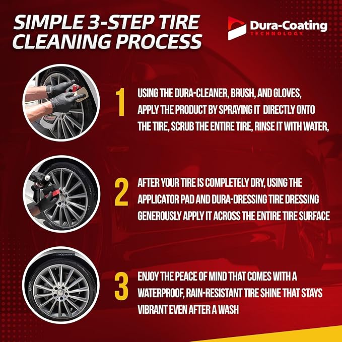 DURA-COATING TECHNOLOGY, Dressing Tire Dressing Re-Load Kit, for Tires Already Coated with Dura-Dressing - Car Tire Shine for Ultimate High Gloss Shine, Protection & Renewal - XXL 16oz Bottle