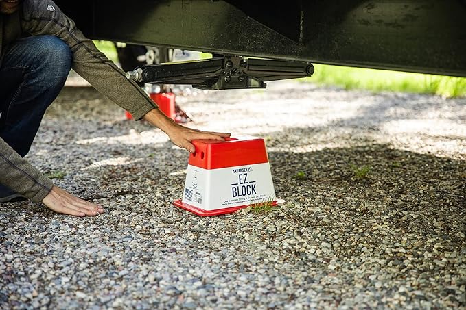 ANDERSEN HITCHES | RV Accessories | 4-Pack EZ Jack Blocks Leveling System | RV Stabilizer Stands | Heavy Duty Camper Level for RVs | 3621