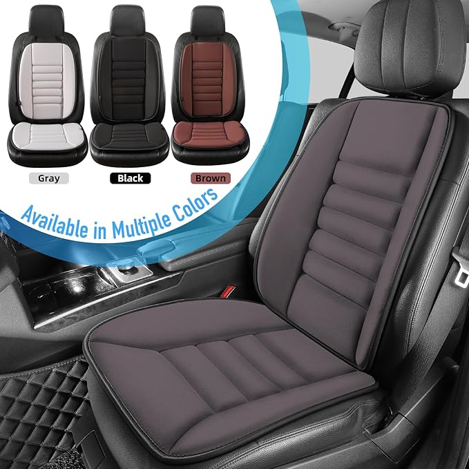 Car Seat Cushion with Back Support Pillow, Comfy Lumbar Support & Seat Cushion, Memory Foam Driving Pillow for Back-Sciatica Pain Relief, Auto Pad Suitable for Car, Truck, SUV - Dark Grey