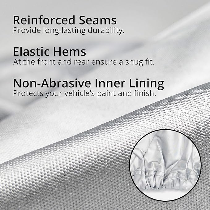 Car Covers Weatherproof Max Truck Cover & Warranty Compatible with Ford 2001-2019 F-150 Crew Cab, 5.5 with Camper Shell– Outdoor Cover, Prevents Theft with Cable Lock