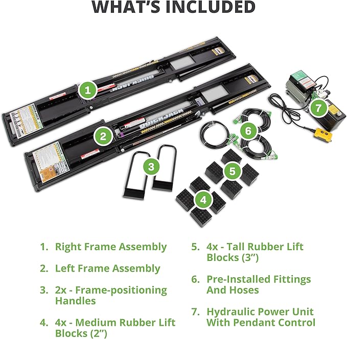QuickJack 6000TL Portable Car Lift with 6,000lb Capacity, with 110V Power Unit, Safe & Portable Design Garage Lift for Home, Garage, Shop, or Mechanic Auto Repair