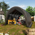 EROMMY Carport 10 x 20 FT Heavy Duty, Portable Garage with All-Steel Metal Frame and Round Style Roof, Anti-Snow Car Canopy Outdoor Storage Shelter for Car, Truck, Boat