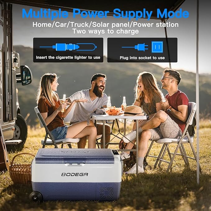 BODEGACOOLER 12 Volt Portable Refrigerator,38 Quart Car Fridge APP Control,36L (-4℉-68℉) Compressor Car Freezer 12/24V DC and 100-240V AC for Travel,Truck RV Camping Boat and Home Use