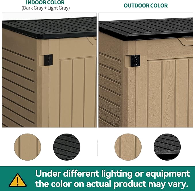 YITAHOME Outdoor Resin Storage Sheds, 39 in Height Lockable Waterproof Horizontal Shed w/o Shelf, Easy to Assemble Shed Storage for Garden Tools, Brown