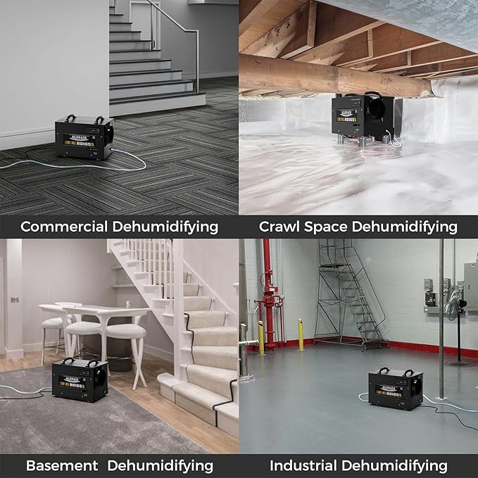 ALORAIR 120 PPD Commercial Dehumidifiers with Pump and Hose, Crawl Space Basement dehumidifier, Industry Water Damage Unit, Compact, Portable, Auto Defrost, Memory Starting