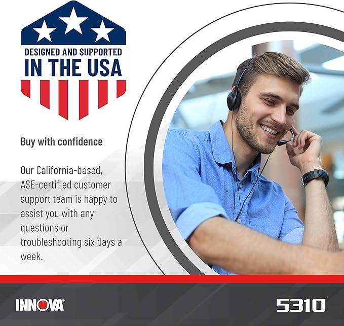 Innova 5310 OBD2 Scanner for ABS & Airbag (SRS) with Battery/Alt Test, Oil Light Reset, Live Data for 1996-2023 Vehicles, Accurate, Reliable, Easy to Use, iPhone & Android App Included