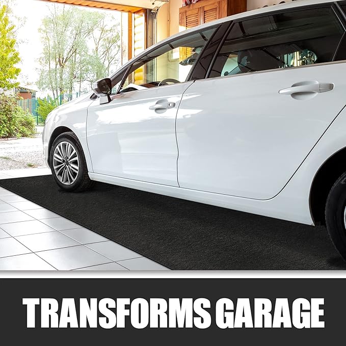LINLA Premium Absorbent Oil Mat Contains Liquid Garage Floor Mat, Reusable, Washable, Protects Garage Floor or Driveway Surface, Shop,Parking, 7.4 ft x 20 ft