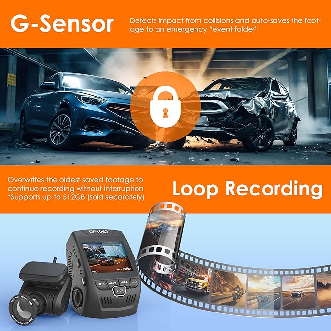 V1P SE 4K Dual Dash Cam w/GPS, Wi-Fi & 2pcs-CPL Filter | 512GB Support | Front 2160p, Rear 1080p | 170° Angle | G-Sensor | WDR | Loop Record | Parking Monitor | 64GB Memory Card Included