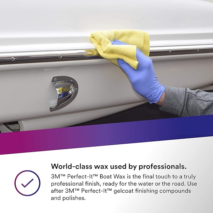 3M Perfect-It Boat Wax, 36113, 1 Quart, Contains Carnauba Wax, Protects against Weather and Oxidation, For Boats and RVs