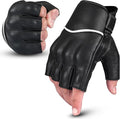 aasportx Motorcycle Gloves - Men's Leather Motorbike Gloves with Touchscreen Function - Non-Slip Pads for Men & Women
