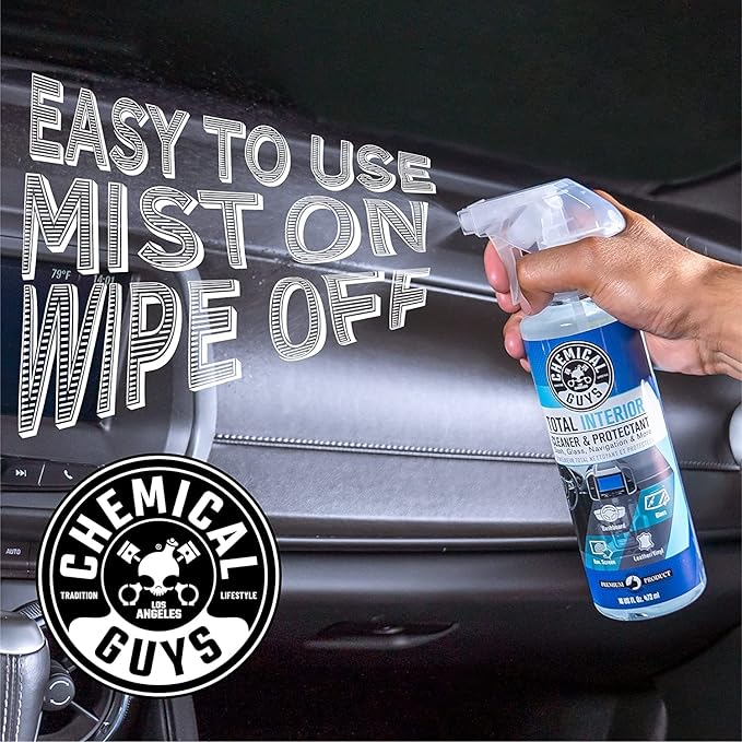 Chemical Guys Total Interior Cleaner & Protectant, Cleans & Protects Leather, Vinyl, Plastic, Rubber & Glass Streak-Free Finish for Cars, Trucks, SUVs, RVs & More - 128 oz