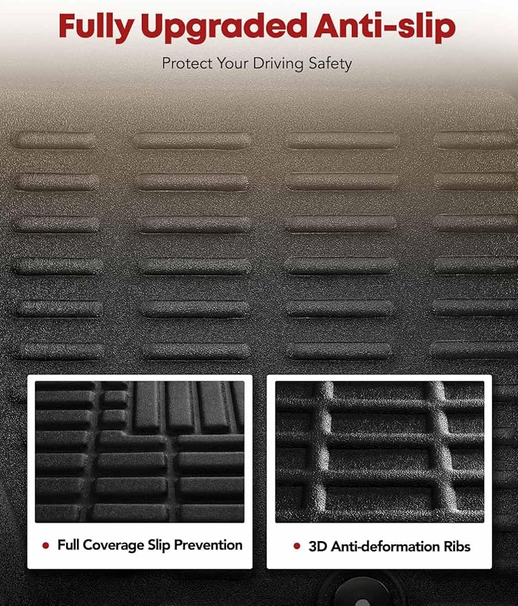 YHTAUTO Automotive All Weather Floor Mats Compatible with Lexus ES350 2013-2018, Car Mats Custom Fit TPE Floor Liners Front & Back Seat, Black, Set of 3