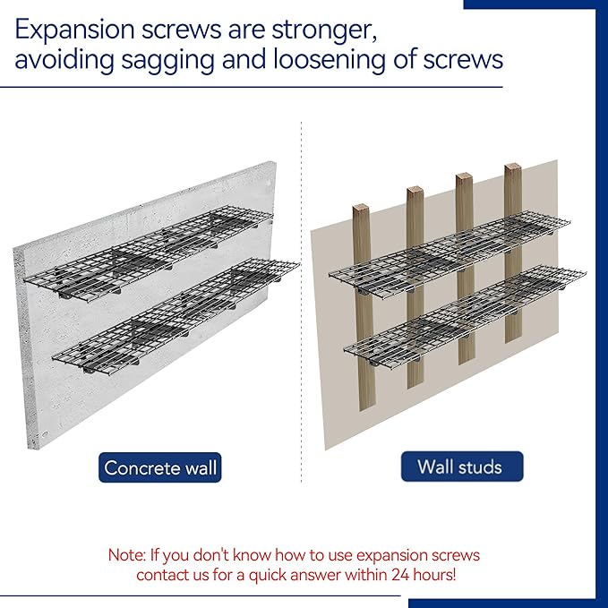 4Pack 2x6ft Garage Shelving Wall Mounted, 2400 Lbs Heavy Duty Garage Wall Shelving Storage Shelves for Basement, Laundry Room, Heavy Duty Floating Shelves Holds Up to(Black), 70.86" x 23.6"