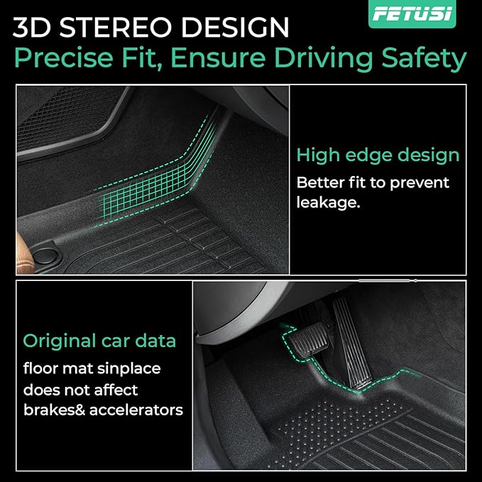Floor Mats Fit for 2021-2024 2025 Nissan Rogue,Custom Fit TPE All Weather Floor Liner Full Set Rogue Accessories Car Mats Front & Rear 2 Row Mats, Black(NOT Fit Rogue Sport)