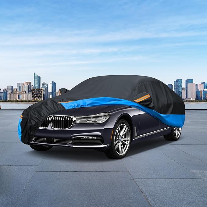 Car Cover Waterproof All Weather Outdoor Windproof Dustproof UV Protection Fit Sedan Audi A7,Buick Century,Honda Accord,Chevrolet ss
