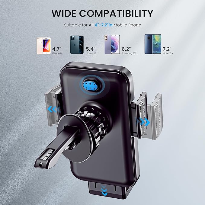 Car Phone Holder - Upgrade Clip Never Fall Air Vent Mount for iPhone Android Smartphone