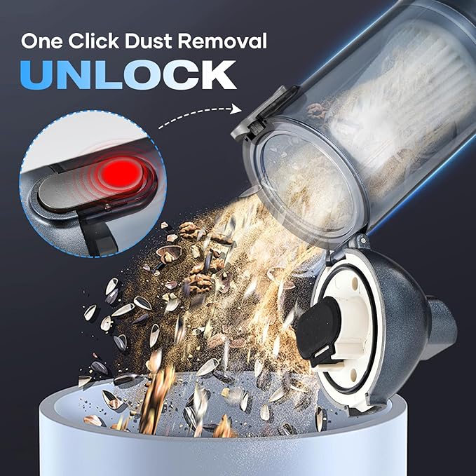 MENDED Handheld Car Vacuum Cleaner Portable Cordless,3 in 1 High Power Hand Vacuum Cordless Rechargeable with One Click Dust Removal for Car,Office and Home Cleaning 15000PA HL127 Silver