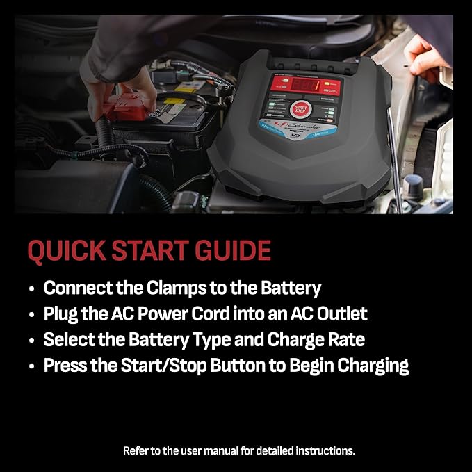 Schumacher Electric Car Battery Charger and Maintainer SC1280 4-in-1, 15 Amp, Fully Automatic for 6v and12v Automobile Batteries - Ideal for Motorcycles, Cars, Trucks, SUVs, Marine Batteries, and More