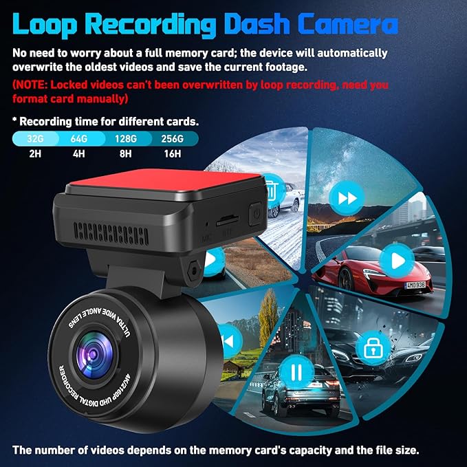 Dash Cam Front 4K Dash Camera for Cars Built-in WiFi/APP Control Dashcams for Cars, 1.2" IPS Touch Screen Dash Cam with Free 32GB Card,170°Wide Angle, G-Sensor, Night Vision, 24H Parking Mode Dashcam