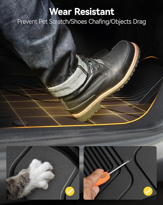 3W Cargo Liner Fit for Honda Pilot 2023-2025 TPE Custom Fit All Weather Honda Pilot Accessories 2023-2025 Odorless Anti-Slip Mats Trunk Mats Black