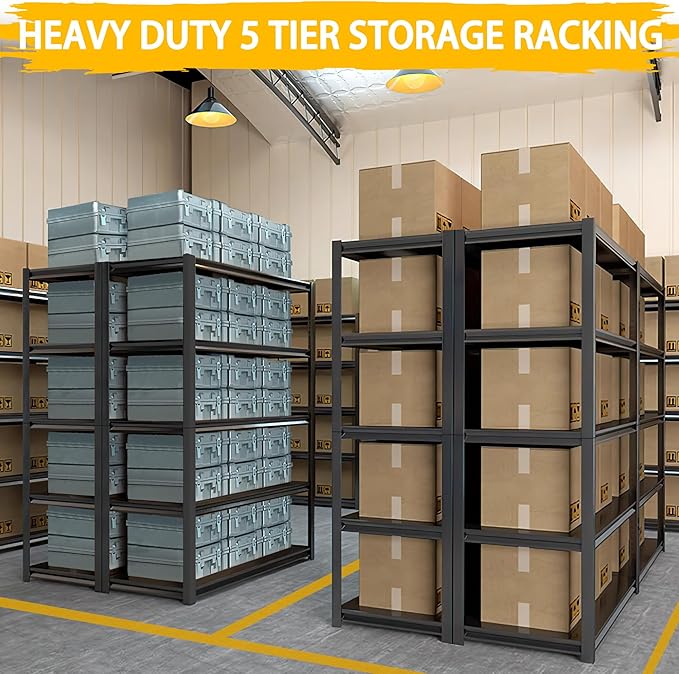 3000LBS Heavy Duty Garage Shelving Units and Storage, 5 Adjustable Levels, 48″W Metal Shelving for Garage, 72″H Standing Shelf Units, Storage Rack for Garage Organization, 3Pack