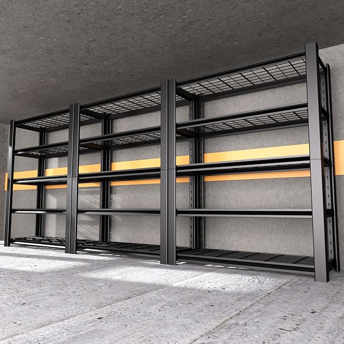 5-Tier Heavy Duty Garage Shelving Unit with Wire Shelves,3000 LBS Capacity Metal Storage Rack 72"H x 48"W x 20"D,Adjustable Boltless Steel Shelves for Garage,Basement,Pantry,Warehouse.3 Pack