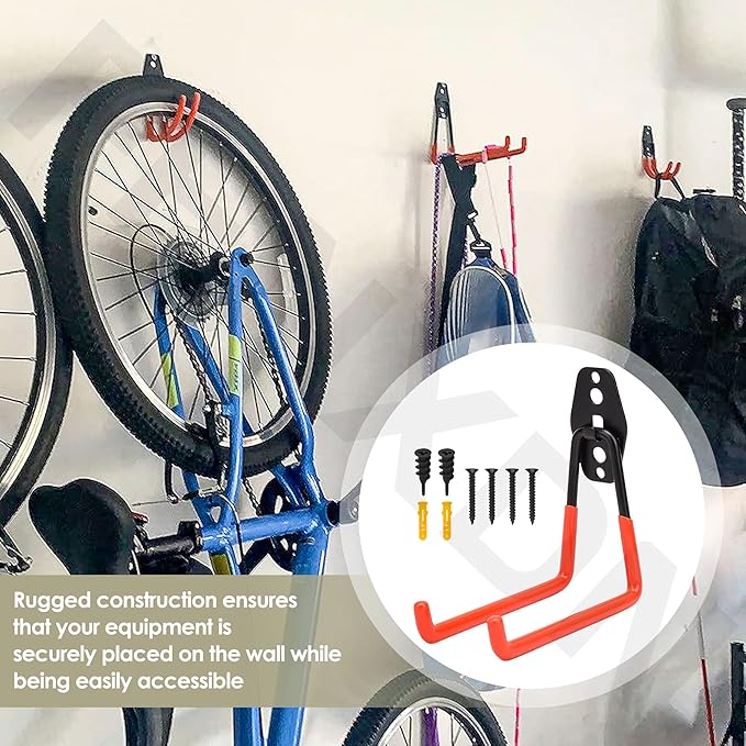 4 Pack Garage Storage Hooks Attachment for Ego Power Multihead System | Battery Mount Holder for Ego 56v Trimmer and Edger | Garage Hooks for Hanging Bike, Garden Tools