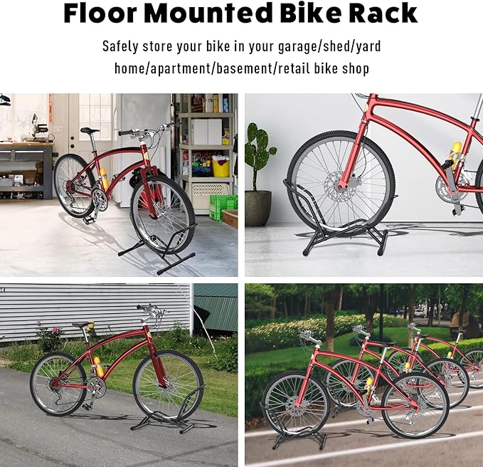 UNITEDPOWER Bike Floor Stand, Adjustable Freestanding Bicycle Storage Parking Rack for Indoor, Outdoor 16''-29" Wheel Stand