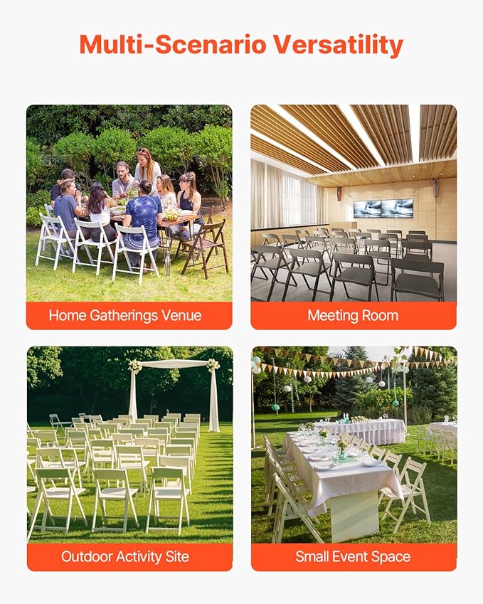 VEVOR Folding Chair Rack, 500 LBS Capacity, Heavy-Duty Chair Cart for 60 Chairs, Metal Chair Storage Dolly Chair Holder with Swivel Casters and Locking Wheels, for Party Event,Hotel,Matte Black