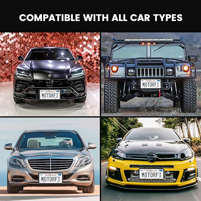 2 Pcs Silicone License Plate Frames with Polycarbonate Covers, Rust-Proof, Weather-Resistant, Easy Installation, Premium License Plate Protector for Cars with 2 Drainage Holes