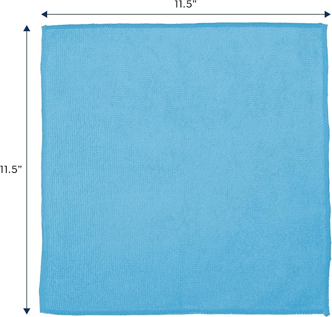 S&T INC. 100 Pack Microfiber Cleaning Cloth, Bulk Towels for Home, Reusable Microfiber Towels for Cars, Cleaning Rags, Assorted, 11.5 Inches x 11.5 Inches, 100 Count