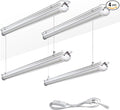 4Pack 4FT LED Shop Light Garage Lights,50W 6000K 7500LM White Light,Hanging/Surface Mount,Plug and Play,Linkable T8 LED Shop Lights,Commercial Bay Lighting for Warehouse Workshop Basement