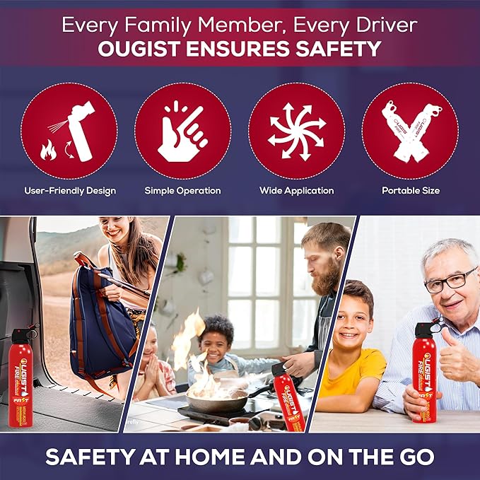 Fire Extinguisher for Vehicle & Home 620ml 2 Count, Car Fire Extinquishers, Prevent Re-lgnition, Best Suitable for Kitchen,The House Car Truck Boat Water-Based Mini Fire Extinguishers