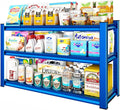 3-Tier Garage Shelving Heavy Duty，48" W Metal Shelving Unit for Garage, 1650 lbs Load Capacity Utility Rack Shelves＆ Garage Shelves, 48”W x 18”D x 39”H(Blue