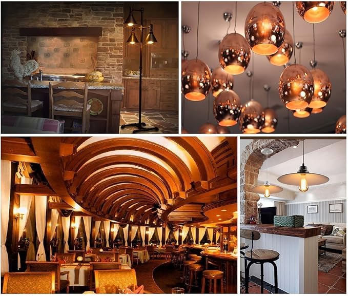 LED Edison Bulb 4W,Antique 40W Vintage Edison Bulb,E26 Light Bulb Non Dimmable Led Bulb 450 Lumens 2300K Amber Warm,Pack of 6