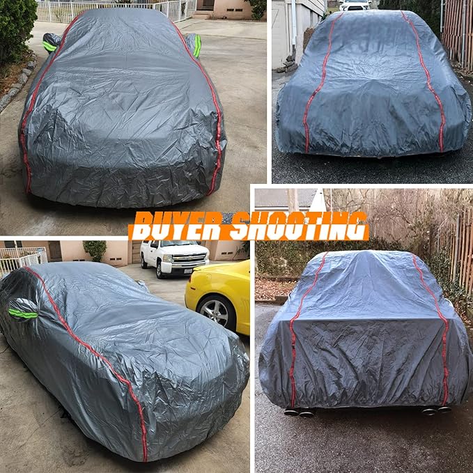 Breathable New Material, Waterproof Car Cover, Locks and Zipper Doors, Sunscreen Waterproof UV Prevention Snowproof Wind and Windproof,Suitable for Indoor Outdoor,for SUV (181" to 190") C11