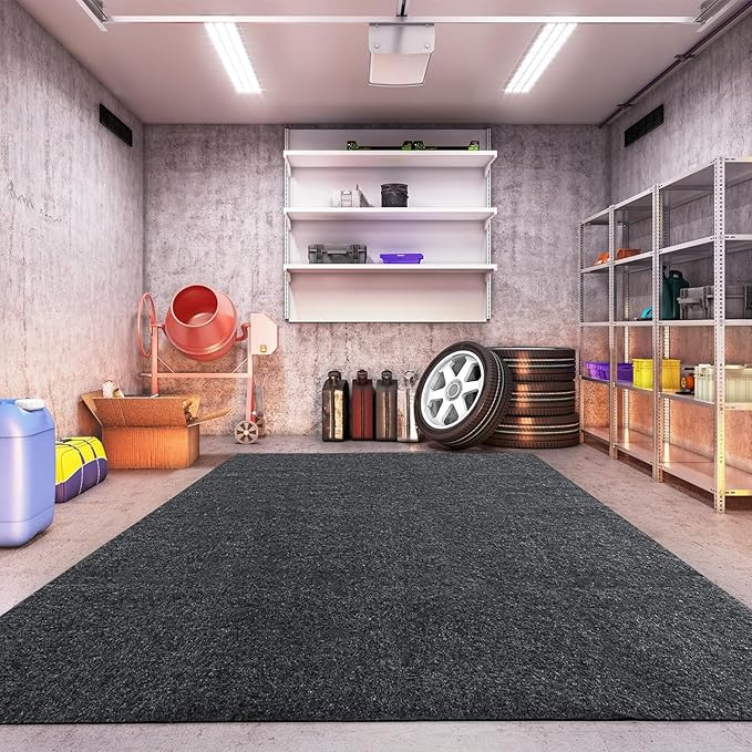 HOMBYS Extra Large Garage Floor Mat for Under Car,Floor Mats for Garage with Rubber Backing,Non Slip Garge Rug,Waterproof Backing Garage Carpet,Motorcycle Absorbent Oil Spill Mat,7'4"x20'