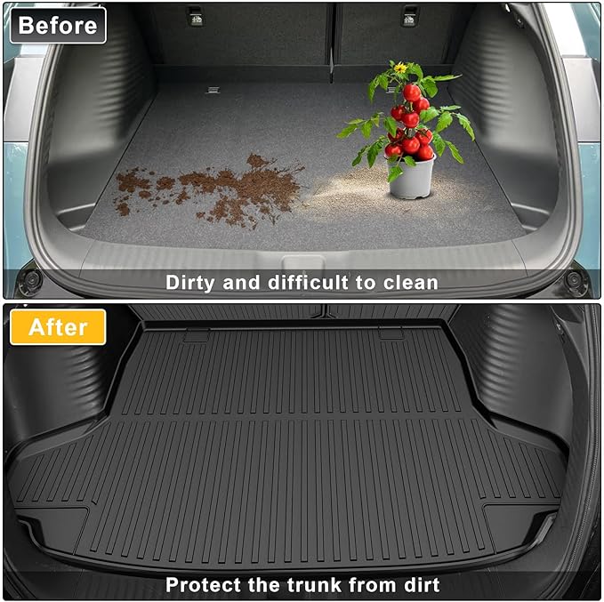 2025 HRV Cargo Liner & Backrest Mat Fit for Honda HR-V HRV 2023 2024 2025 2026 & Acura ADX 2025: All Weather Protection Cargo Mat with 2nd Row Back Seat Protector - TPE Trunk Liner HRV Accessories