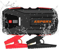 ASPERX 3000A Jump Starter for Car Battery, 12V Portable Jump Box with LED Light & Smart Jumper Cables, BMS for Up to 10.0L Gas or 8.0L Diesel Engines-Red
