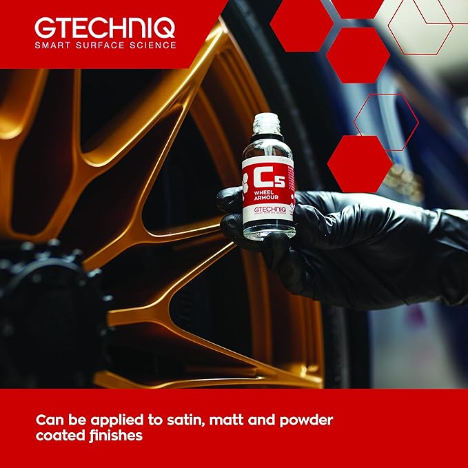 Gtechniq C5 Wheel Armor Wheel Cleaner, Rims Cleaner Protects Alloy Rims, Brake Dust Remover Wheel Cleaner Repels Brake Dirt for up to 12 Months - 1 fl oz (30ml), Sufficient for 4 x 21 Outer Rims