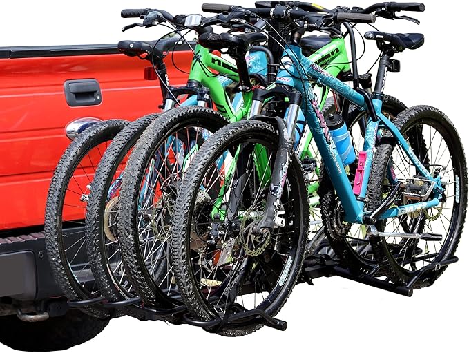 Young 4-Bike Rack Hitch Mount Platform Style Carrier for Cars Trucks SUVs Minivans with 2" Hitch Receiver, 4 Bikes X 40 lbs (160 lbs Total) Load Capacity